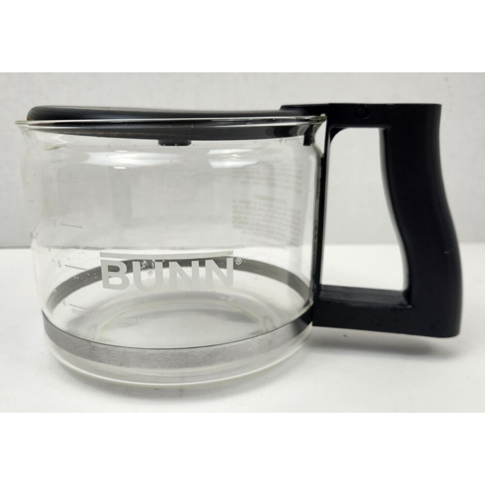 Bunn Coffee Maker 10 Cup Decanter Pot Replacement Glass Carafe Black Lid Handle